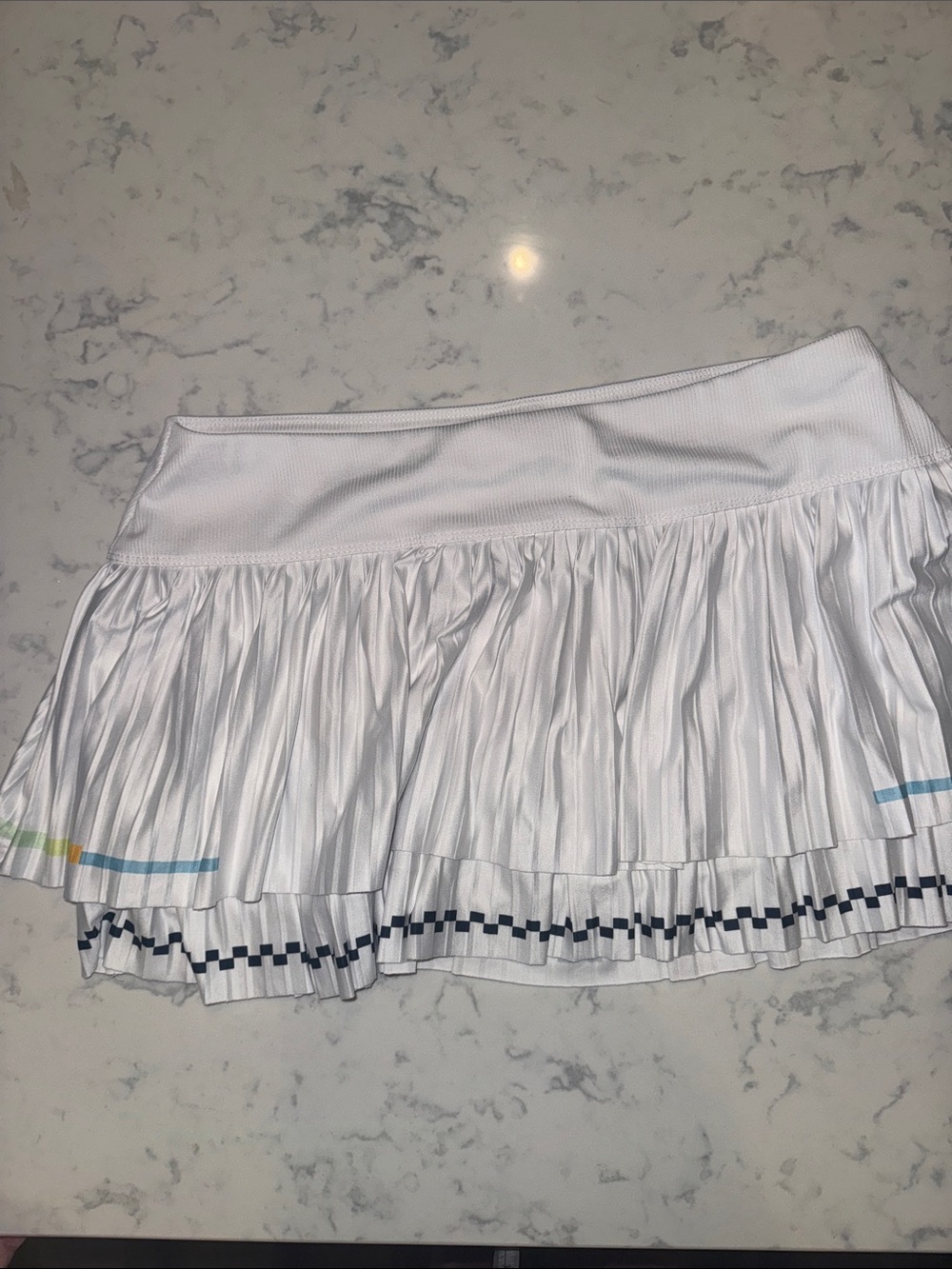 Title Nine large 12 pleated white skirt skort checkers retro women’s tennis golf